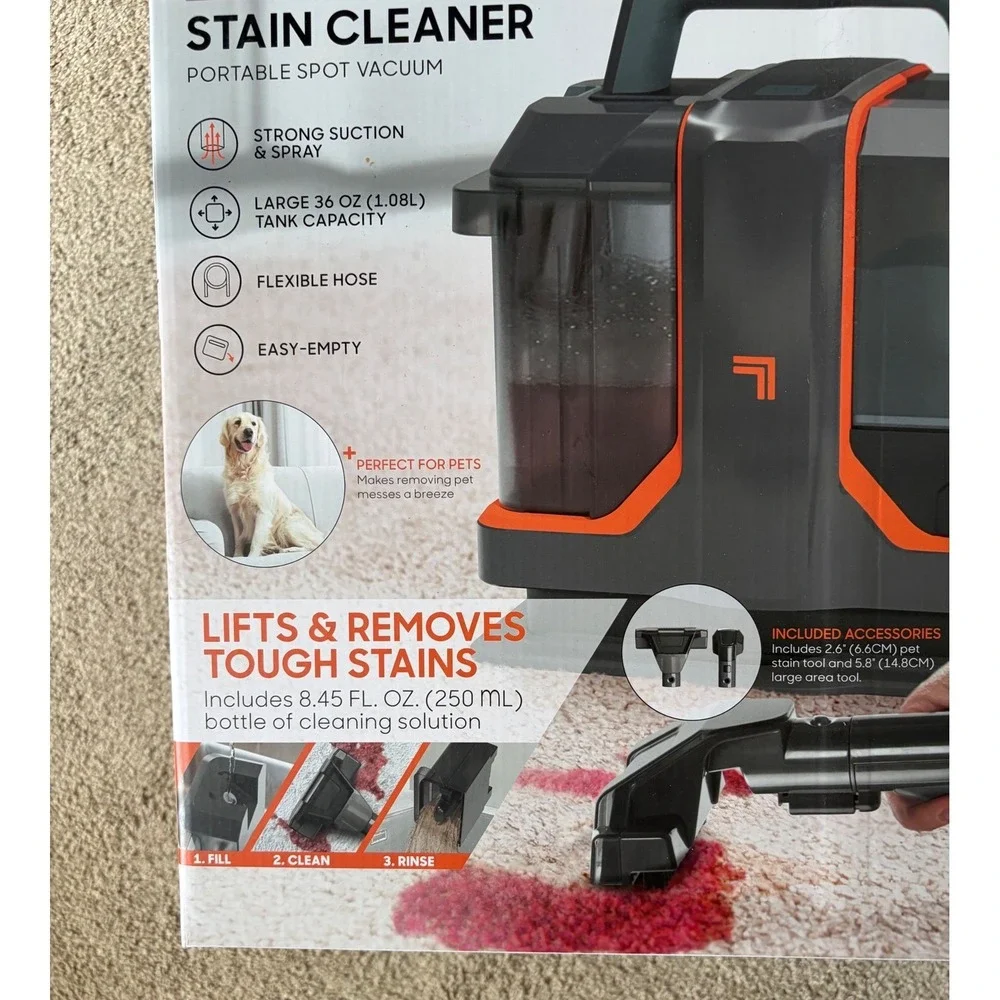 Sharper Image Portable Spot Vacuum Stain Cleaner for Pets Carpet and Upholstery